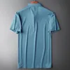 Zomer mannelijke t-shirts hoogwaardige zakelijke mouwen en casual heren mode slanke fit zijdeachtige man 8xl heren's