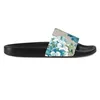 Beach Designer Blooms Print Slippers Slide Sandalen Fashion Slides Causaal Groen Rood Wit Non-Slip Summer Flip Flop