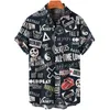 2021メンズシャツクリエイティブパンダプリント半袖シャツ男性ストリート夏ハワイビーチレトロシャツMen G0105