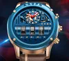 AKDPBN Orologi al quarzo dalla personalità unica Domic Quadrante grande Stap in vera pelle Orologio da uomo Design creativo Roller Calendario luminoso Male286a