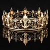 Wyprzedaż koło złote akcesoria balowe King Męska korona Okrągła Imperial Tiara 210707