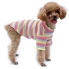 Vêtements pour chiens Chemises pour chiens Mignon arc-en-ciel rayé Doggi T-shirts Stretchy Puppy T-shirt à manches courtes Vêtements pour chiots pour petit chien Teddy Bichon Poméranie Rose S A114