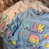 Luksusowa Rainbow Cartoon Niedźwiedź Drukowana Bluza Kobiety Kawaii Odzież Dla Nastolatków Słodka Dziewczyna Ograniona Dorywczo Harajuku Pary Topy 211109
