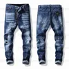 Men Cool Rips Designer Designer dżinsy w trudnej sytuacji, podarty motocyklista Slim Fit Mothed Motorcycle Denim Men S Hip Hop Fashion Man Pants 2021