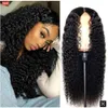 Perücke Damen mittlerer Teil Mais Perm Long Courly Hair Hochtemperatur Silk Head Cover Haar Perücken