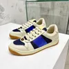 Ekrancı Sneaker Erkekler Mavi Kırmızı Web Şerit Eğitmen Tasarımcılar Ayakkabı İtalya Vintage Klasik Rahat Ayakkabı Kirli Deri Dantel-Up Sneakers ile Kutusu 320