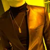 Hommes costumes hommes Blazers 2022 marque vêtements mode haute qualité décontracté en cuir veste mâle Slim Fit affaires costume manteaux/homme