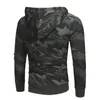 Fall Mens Fashion Hooded Sweater Casual Round Neck Long Sleeve Camouflage Pattern Printed Sweatshirt Two Color