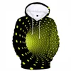 Męskie bluzy bluzy Neon Hip Hop Dizzy Art 3D Bluza Damska / Mężczyzna Pullover Hoodie Jacket Loose Top Swirl Boy Ubrania