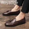 Dress Shoes Men Suit Slip-On Loafers Male Business Man Office Vintage Pu Leather Flat Casual Pointed Toe Footwear