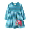 Jumping Meters Marke Apple Langarm Kleider für Baby Mädchen Kleidung Baumwolle Herbst Frühling Prinzessin Party Nettes Mädchen 210529