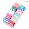 Aufkleber Abziehbilder 10 PCs/Set 2,5 100 cm Holographische Nagelkunsttransfer Folie Papier Sternenbauer UV Gel Wraps Klebstoff DIY prud22