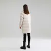 Thick Down Cotton Jacket Oversize Long Parks Winter Sleeve Bottoni Tasche Femmina calda Puffer Parka Branded 210923