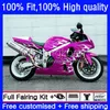 motocicleta suzuki rosa