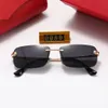 Fashion Man Womens Sunglasses Ultra-light borderless rectangular lens gradient Sun glasses UV400 6 Color Excellent Quality de sol gafas with Box lunettes gafasa