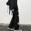 AOLAMEGS 고딕 바지 남자 일본식 캐주얼 스웨트 팬츠 낙서 애니메이션 애니메이션 애니메이