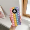 Arco-íris Push Pop It Bubble Case de Silicone Capa Fidget Reliver Estresse para Huawei Mate 40 Pro P40 Pro 100 pcs / lote