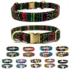 Silver Large Dogs Pet Dog Collars Comfortable Colorful Alloy Buckle Lettering Adjustable Collar Fadeproof Canvas Sublimation Printing Designer Belt Bohemian