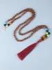 ペンダントネックレスYuokiaa Natural Rudraksha Beads Energy 7 Chakras 108 Mala Necklace Healing Reiki Meditation Balance Bracelet Jew734126