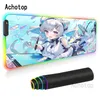 Mouse Pads & Wrist Rests Anime Hololive Cute Mousepad Gamer Comtuper RGB Desk Mat Large Pad Kawaii Gaming Accessoroes Laptop LED Keyboard Ma