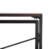 US Stock Folding Computer Furniture Desk Writing Table for Home Office Steel Frame Brown a342781