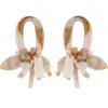 Boho fleur femmes balancent boucles d'oreilles déclaration résine charmes couches de corail perles goutte Vintage bijoux ethniques ACE004 Chandelier273Y