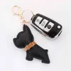 PU COG DOG CAR KEY سلسلة فرنسية الكلب الكلب القلادة الملحقات الرجال نساء أسنوف المفاتيح حقيبة حيوان معلقة الأمتعة حقيبة يد Pendan3751694