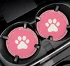 10pcs PVC Drink Mats Cat paw Printed diamond Coffee Mug coaster Soft Round Non-slip for Car Home Decoration