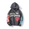 남성 후드 티 스웨터 낙서 편지 인쇄 된 남성 Lucky Me I See Ghosts Mens Hooded Fleece Streetwear 하라주쿠