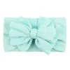 New Soft Nylon Jacquard Hair Accessories Children's Hairband Baby Super Stretch Bow Headbands Girls Big Bows Solid Hair Bands