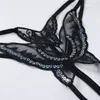 Women's Panties Sexy Erotic Women Lace Butterfly Sequins G-String Briefs Crotchless Female Thong For Sex Transparent Underwear