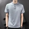 Browon Marka Lato Oversized T Shirt Mężczyźni Nowy Casual Solid Color Krótki Rękaw Odzież Mężczyźni Turn-Down Codzienne Tees Topy Mężczyźni 210421