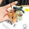 Keychains Fashion Small Fresh Crystal Grape Bunche Chain Pano Bow Boy Keyring Creatative Creatative Gift Pingente Acessórios