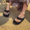 Ao ar livre verão praia tendência chinelo feminino plataforma grossa cunha camurça sintética antiderrapante sola de borracha sapatos de moda senhoras flip flops