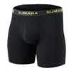 Cueca boxer masculina de perna longa, respirável, sem passeio, roupa íntima masculina sexy, cueca aberta, 211t