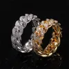 Hip Hop Vintage Jewelry Eheringe Guba 18k Weißgold Füllung Full 3A Zirkon Sparkling Party Eternity CZ Diamond Women Engagement Link Kette Männer Ring für Liebhaber Geschenk