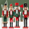 50CM Weihnachten Holz Nussknacker Soldat Schmuck Kinderzimmer Dekoration Ornament Neujahr Weihnachten Figur Typische G0911