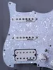 Voorbereide Pickguard SSH White WK Alnico pickups spiraal Split 7 Way Switch Multifunction Larded Wiring Harness