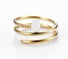 Fashion Designer Double-Rings Jewelry Brands Band Rings Classic Women Nail Ring Titanium steel Gold-plated Never fade Not allergic US Size (