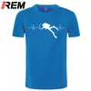 REM Scuba Dive Heart Beat Miglior regalo per subacqueo T-shirt estive maniche corte morbide T-shirt da uomo T-shirt in puro cotone 210409