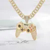 Rhinestone Cuban Necklace Iced Out Link Chain Game Controller Handle Pendant Necklace For Women Men Gold Color Hip Hop Jewelry X07316T
