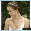 Jewelrydelicate Shell Bridal Vine Opal Crystal Wedding Headband Tiara Hand Wired Women Headpiece Hair Jewelry Drop Delivery 2021 3Joeg