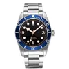 Relógios de pulso 41mm Mecânica azul Bezel Sapphire Vidro à prova d 'água Luminous Mens Automatic Watch
