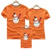 Dad Mom Baby Christmas Snowman Print Clothing Family Matching Outfits Clothes Mother Daughter Father Son Mommy and Me Shirt 210417