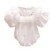 Neonata Tuta a righe Toddler Kids Tutina in cotone Body Ruffles Sleeve Summer Infant Neonate Vestiti 210413