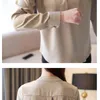 Spring Women's Plus Size Loose Silk Chiffon Shirt Office Lady Pullover Solid Blouse Women Tops Blusas Mujer 8270 50 210508