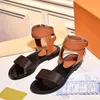 2021 A91 Designer women sandals ladies luxury genuine leather slippers flat shoe Oran sandal party wedding shoes with box size 35-42