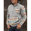 Herren Western Aztec Sweatshirt Kreuz Ethno Print Patchwork Zip Up Hoodie Pullover für Herren S2112237976766