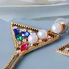 Weinglas Strass Baumeln Ohrringe Weibliche Kristall Drop Perle Ohrringe Für Frauen Mode Weihnachten Schmuck Party Geschenk