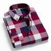 Homens manta 100% algodão camisa primavera outono homens casuais camisas manga longa chemise homme masculino verificação 210705